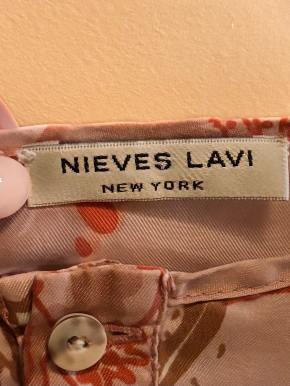Nieves Lavi Coral Botanical Print Silk Tunic Blouse S/M - Picture 4 of 4
